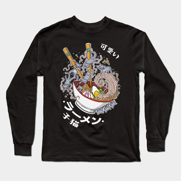 Ramen Cats Long Sleeve T-Shirt by btcillustration